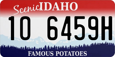 ID license plate 1O6459H