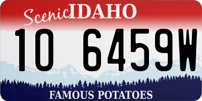 ID license plate 1O6459W