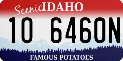 ID license plate 1O6460N