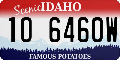 ID license plate 1O6460W