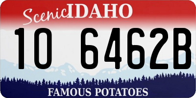 ID license plate 1O6462B