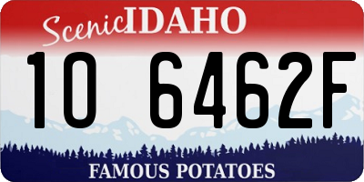 ID license plate 1O6462F