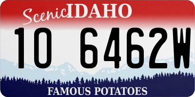 ID license plate 1O6462W