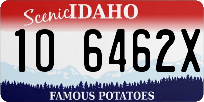 ID license plate 1O6462X