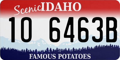 ID license plate 1O6463B