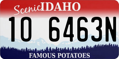 ID license plate 1O6463N