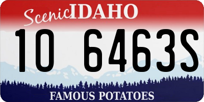 ID license plate 1O6463S