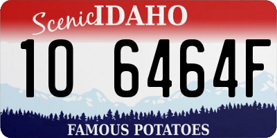 ID license plate 1O6464F