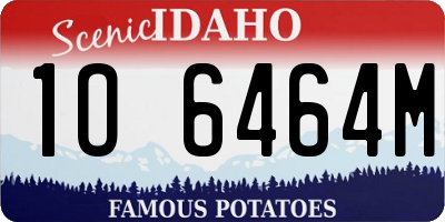 ID license plate 1O6464M