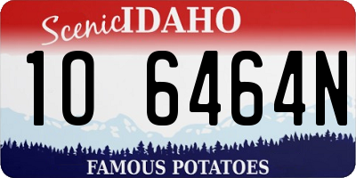 ID license plate 1O6464N
