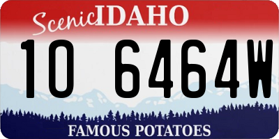 ID license plate 1O6464W