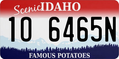 ID license plate 1O6465N