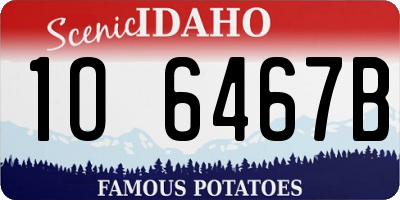 ID license plate 1O6467B