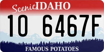 ID license plate 1O6467F