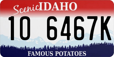 ID license plate 1O6467K