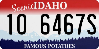 ID license plate 1O6467S