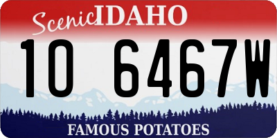 ID license plate 1O6467W