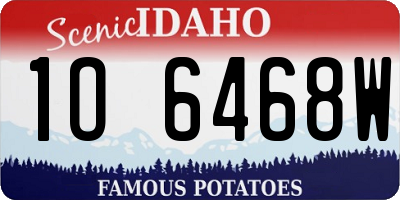 ID license plate 1O6468W