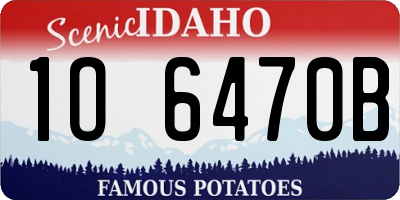 ID license plate 1O6470B
