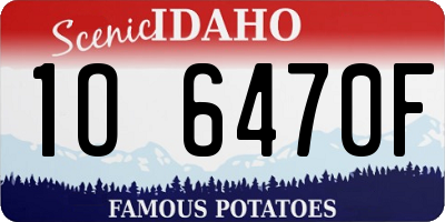 ID license plate 1O6470F