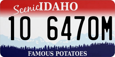 ID license plate 1O6470M
