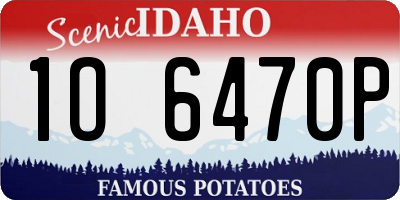 ID license plate 1O6470P