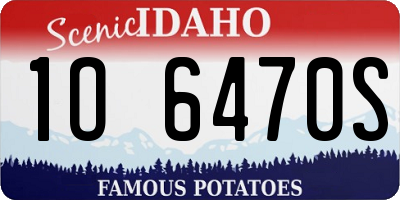 ID license plate 1O6470S