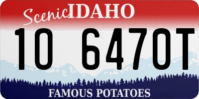 ID license plate 1O6470T
