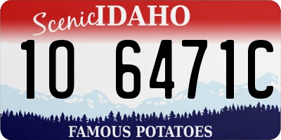 ID license plate 1O6471C
