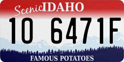 ID license plate 1O6471F