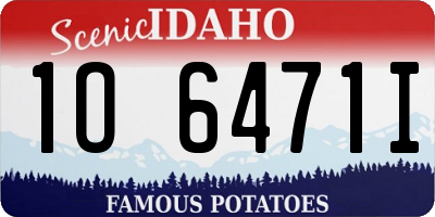 ID license plate 1O6471I