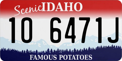 ID license plate 1O6471J