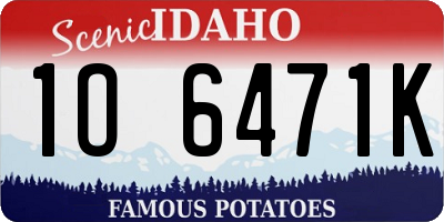 ID license plate 1O6471K