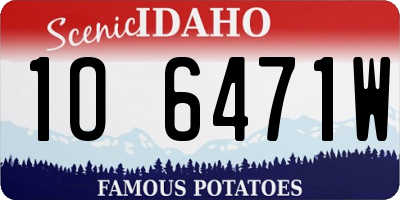 ID license plate 1O6471W