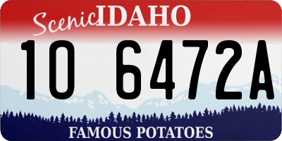 ID license plate 1O6472A