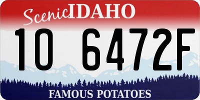 ID license plate 1O6472F