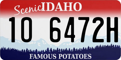 ID license plate 1O6472H