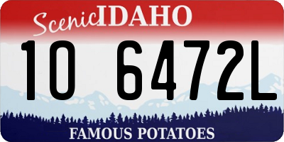 ID license plate 1O6472L