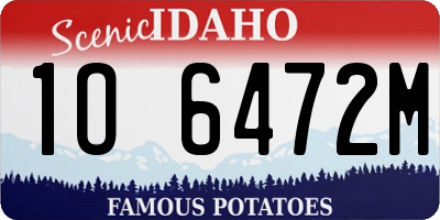ID license plate 1O6472M