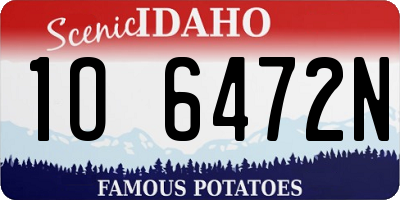 ID license plate 1O6472N