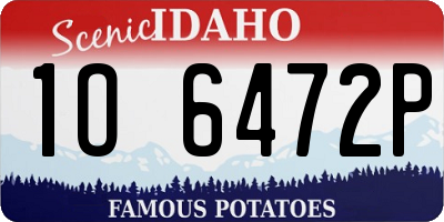 ID license plate 1O6472P