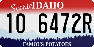 ID license plate 1O6472R