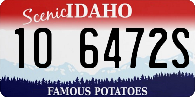 ID license plate 1O6472S