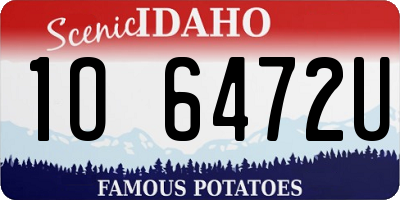 ID license plate 1O6472U