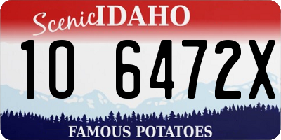 ID license plate 1O6472X