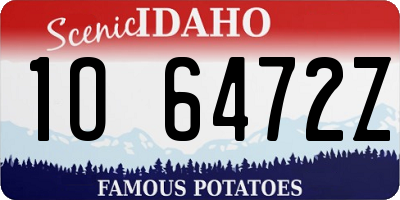 ID license plate 1O6472Z