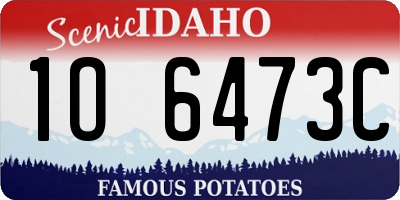 ID license plate 1O6473C