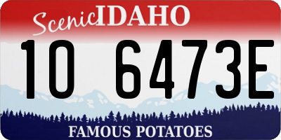 ID license plate 1O6473E