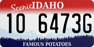 ID license plate 1O6473G