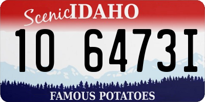 ID license plate 1O6473I